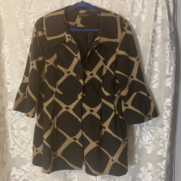 Brown and tan business jacket - Picture 4 of 5